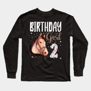 Horse Animal Lovers 2nd Birthday Girl Long Sleeve T-Shirt